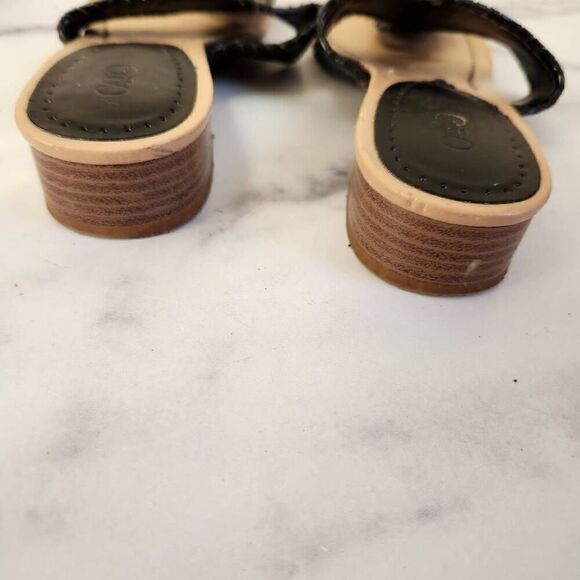 Cato women's size 7 black southwestern open toe sandal heels - Picture 6 of 8